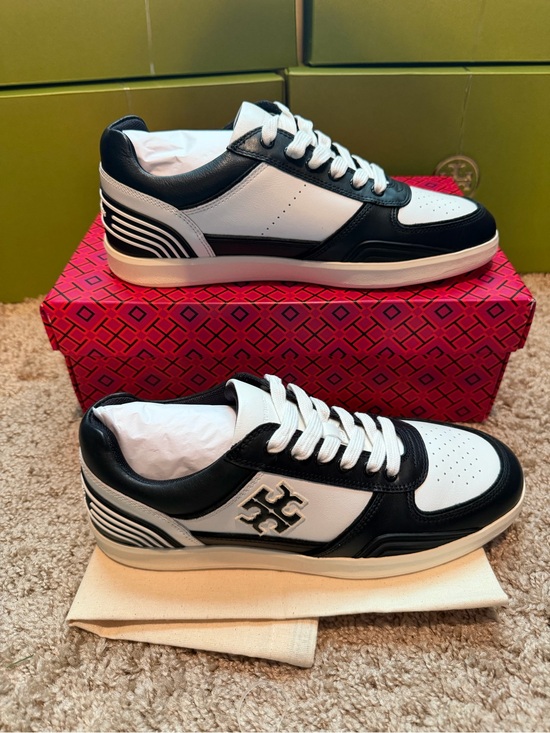 Tory Burch Shoes - Tory Burch Black/ White Clover Court Sneakers